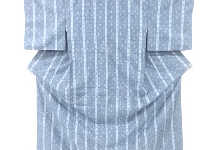 アンティーク　幾何学模様織り出し手織り紬着物